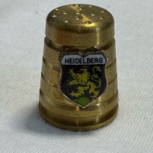 Gold Tone Metal Memorabilia Sewing Thimble. Vintage. From Heidleberg.